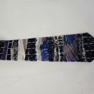 Modern Black and Blue Abstract Tie